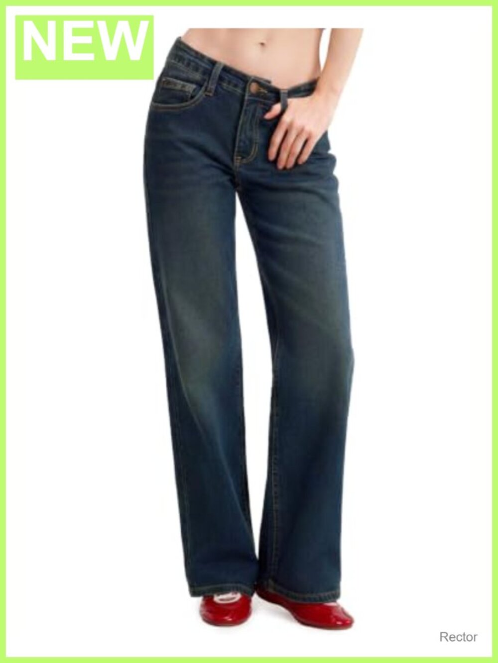 Stretchy Straight Leg Low Rise Cropped Jeans Loose Fit Baggy Denim Pants